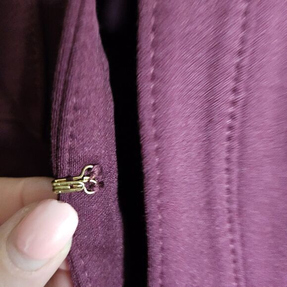 WHBM Burgandy Military Button Blazer Dress Suit Jacket Women's SIZE 4 Luxe - Picture 7 of 10